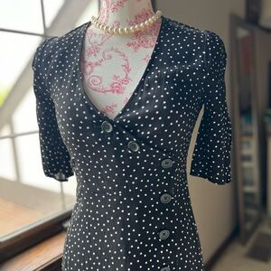 Express Black White Polka Dot Dress size XS